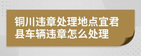 銅川違章處理地點(diǎn)宜君縣車輛違章怎么處理