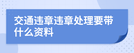 交通違章違章處理要帶什么資料