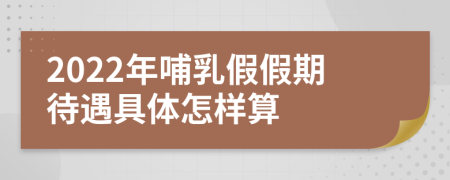 2022年哺乳假假期待遇具體怎樣算