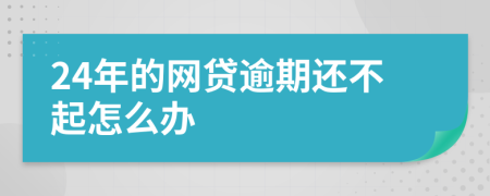 24年的網(wǎng)貸逾期還不起怎么辦
