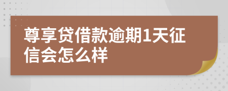尊享貸借款逾期1天征信會(huì)怎么樣