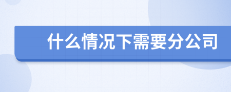 什么情況下需要分公司