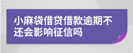 小麻袋借貸借款逾期不還會影響征信嗎