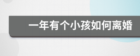 一年有個(gè)小孩如何離婚