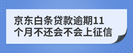 京東白條貸款逾期11個月不還會不會上征信