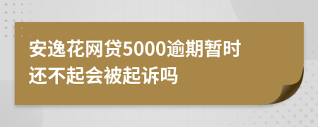 安逸花網(wǎng)貸5000逾期暫時(shí)還不起會(huì)被起訴嗎