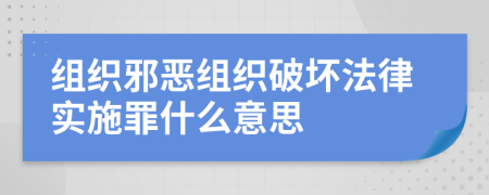 組織邪惡組織破壞法律實(shí)施罪什么意思