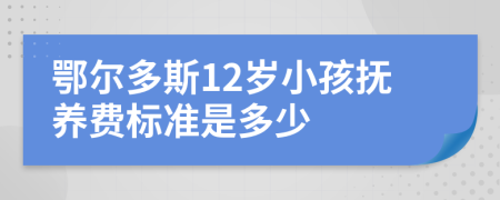 鄂爾多斯12歲小孩撫養(yǎng)費標準是多少