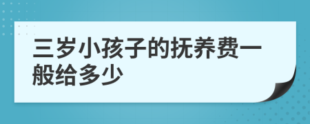 三歲小孩子的撫養(yǎng)費一般給多少