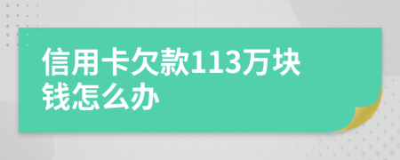 信用卡欠款113萬(wàn)塊錢怎么辦