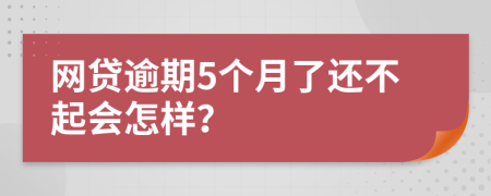 網(wǎng)貸逾期5個(gè)月了還不起會(huì)怎樣？