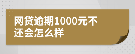 網(wǎng)貸逾期1000元不還會(huì)怎么樣