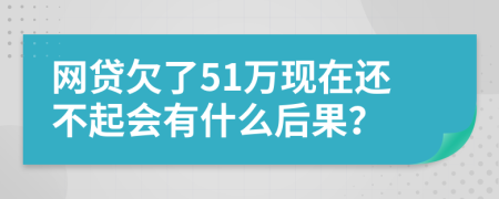 網(wǎng)貸欠了51萬現(xiàn)在還不起會(huì)有什么后果？