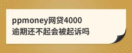 ppmoney網(wǎng)貸4000逾期還不起會(huì)被起訴嗎