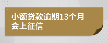 小額貸款逾期13個月會上征信