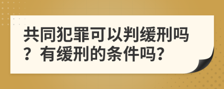 共同犯罪可以判緩刑嗎？有緩刑的條件嗎？