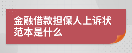 金融借款擔保人上訴狀范本是什么