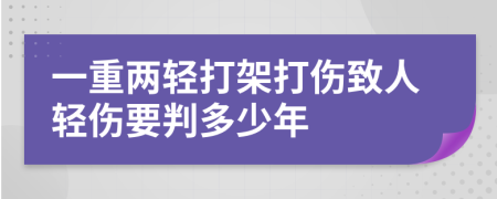 一重兩輕打架打傷致人輕傷要判多少年
