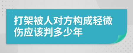 打架被人對(duì)方構(gòu)成輕微傷應(yīng)該判多少年