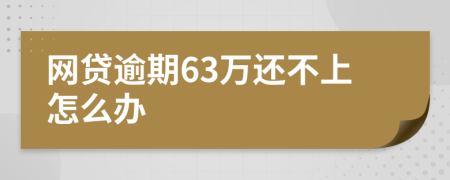 網(wǎng)貸逾期63萬還不上怎么辦
