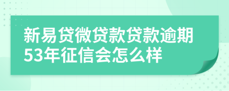 新易貸微貸款貸款逾期53年征信會怎么樣