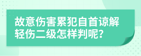 故意傷害累犯自首諒解輕傷二級(jí)怎樣判呢？