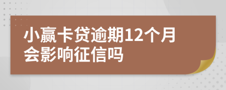 小贏卡貸逾期12個(gè)月會(huì)影響征信嗎