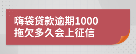 嗨袋貸款逾期1000拖欠多久會上征信