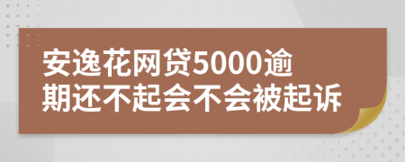 安逸花網(wǎng)貸5000逾期還不起會不會被起訴