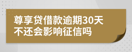 尊享貸借款逾期30天不還會(huì)影響征信嗎