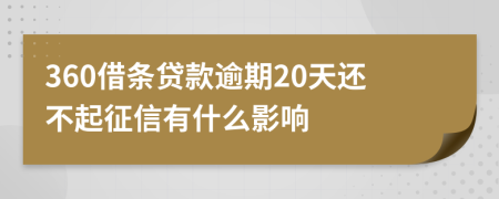 360借條貸款逾期20天還不起征信有什么影響