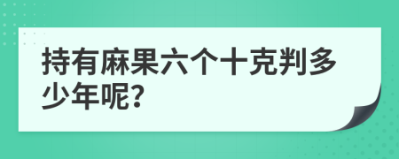 持有麻果六個十克判多少年呢？