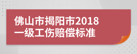 佛山市揭陽市2018一級工傷賠償標準