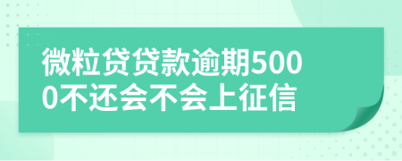微粒貸貸款逾期5000不還會不會上征信
