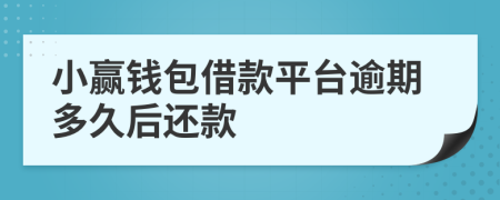 小贏錢包借款平臺逾期多久后還款