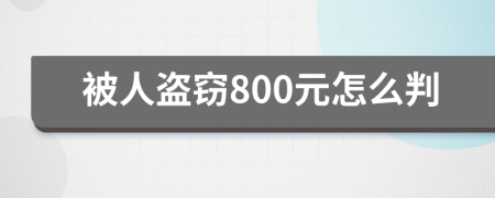 被人盜竊800元怎么判