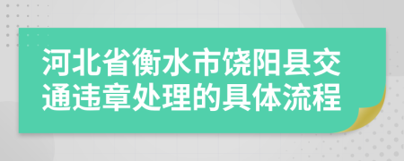 河北省衡水市饒陽縣交通違章處理的具體流程