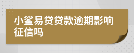 小鯊易貸貸款逾期影響征信嗎