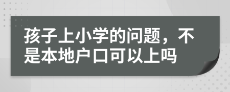 孩子上小學(xué)的問題，不是本地戶口可以上嗎