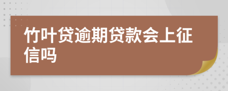竹葉貸逾期貸款會(huì)上征信嗎