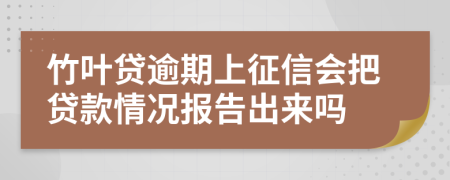 竹葉貸逾期上征信會把貸款情況報告出來嗎