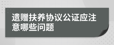 遺贈(zèng)扶養(yǎng)協(xié)議公證應(yīng)注意哪些問題