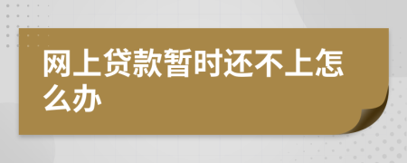 網(wǎng)上貸款暫時還不上怎么辦