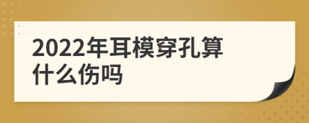 2022年耳模穿孔算什么傷嗎