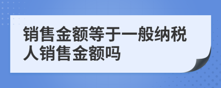 銷售金額等于一般納稅人銷售金額嗎