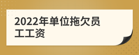 2022年單位拖欠員工工資