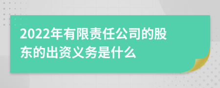 2022年有限責任公司的股東的出資義務(wù)是什么