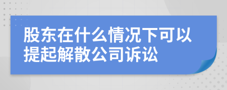 股東在什么情況下可以提起解散公司訴訟