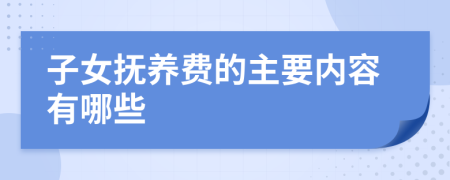 子女撫養(yǎng)費(fèi)的主要內(nèi)容有哪些