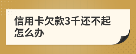 信用卡欠款3千還不起怎么辦